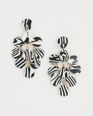 Black/White Chic Chandelier Earrings