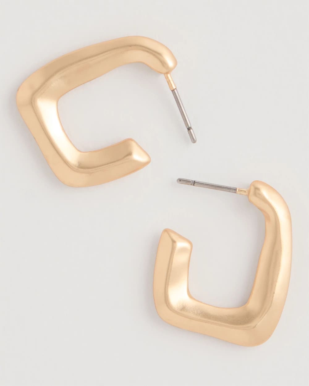 Gold Mini Goldtone Square Earrings