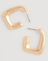 Gold Mini Goldtone Square Earrings