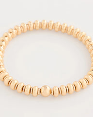 Gold Goldtone Rounded Stretch Bracelet