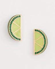 Green Luxurious Lime Stud Earrings