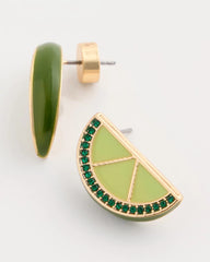 Green Luxurious Lime Stud Earrings