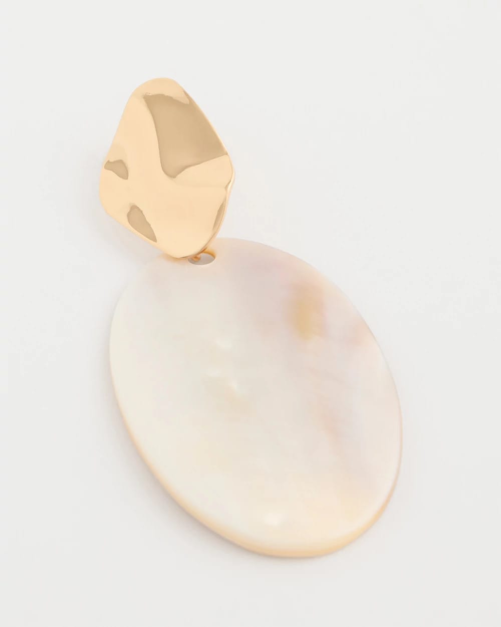 Neutral Shell Oval Drop Earrings