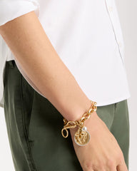 Gold Toggle Bar Charm Bracelet