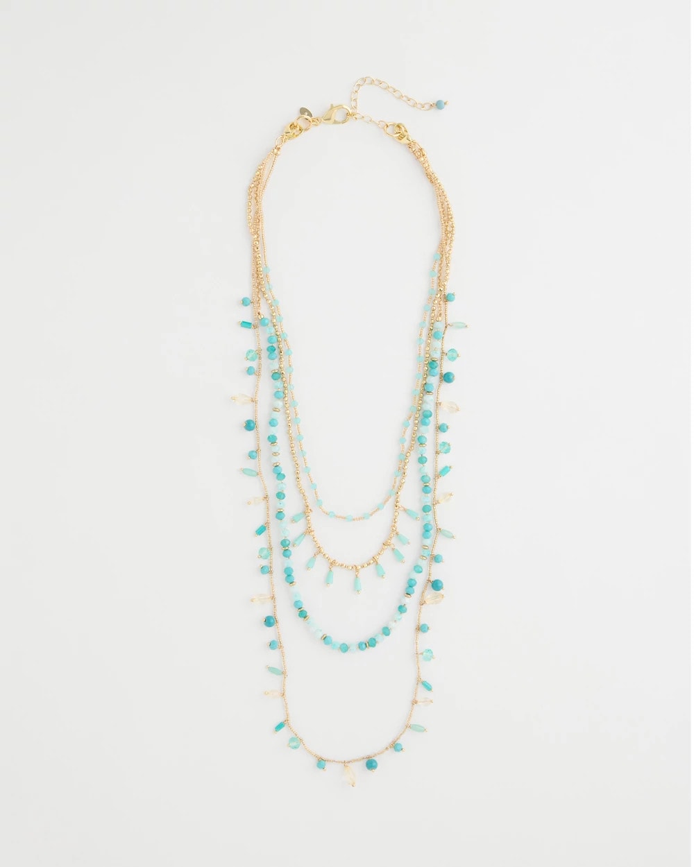 Aqua Multi-Strand Aqua Layering Necklace