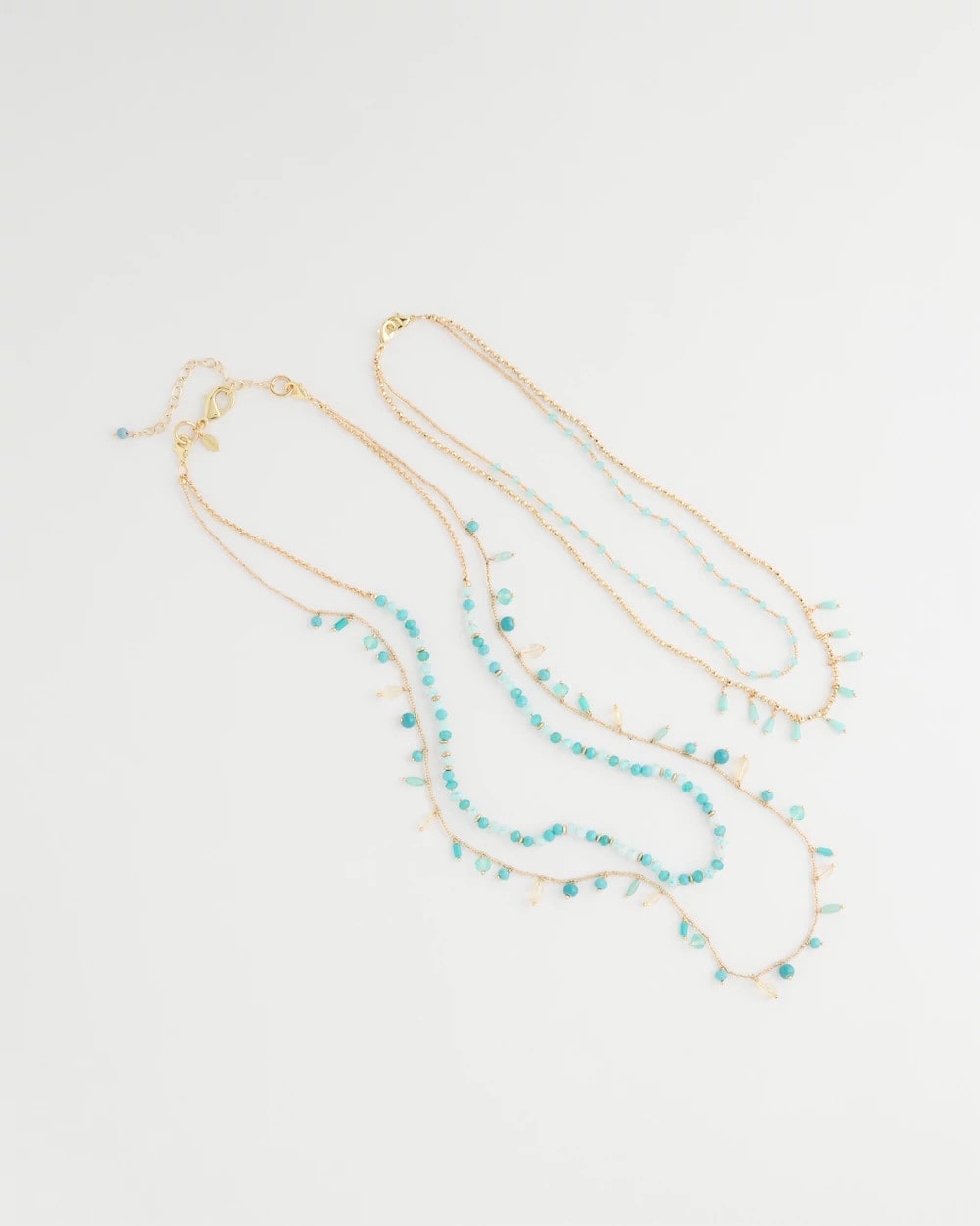 Aqua Multi-Strand Aqua Layering Necklace