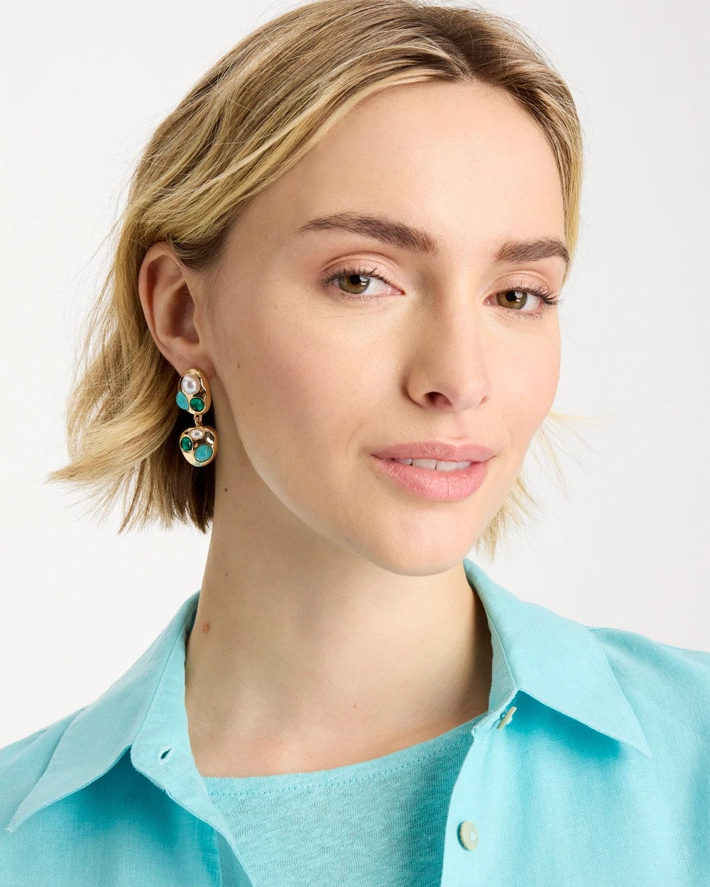 Blue Blue Pearl Cab Drop Earrings