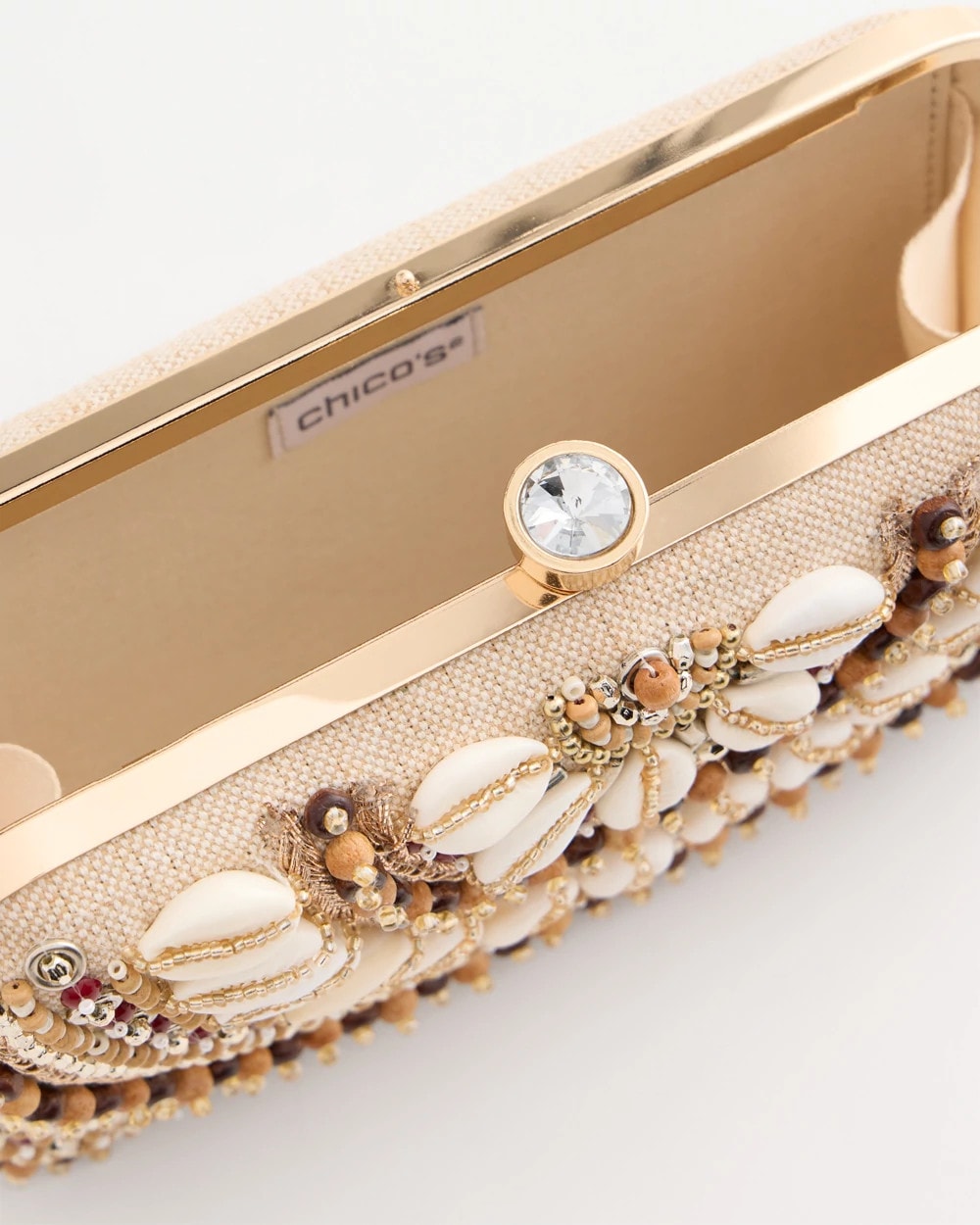 Natural Shell Embellished Clutch