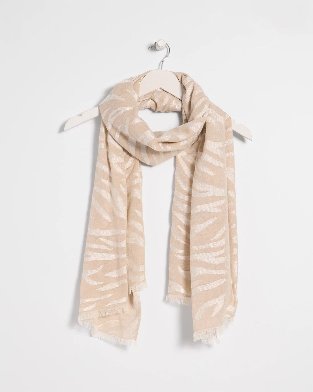 Neutral Neutral Zebra Jacquard Oblong Scarf