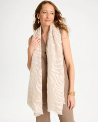 Neutral Neutral Zebra Jacquard Oblong Scarf