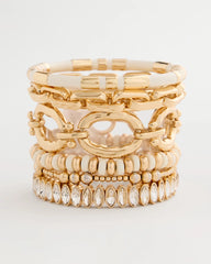 White White Gold Slice Stretch Bracelet