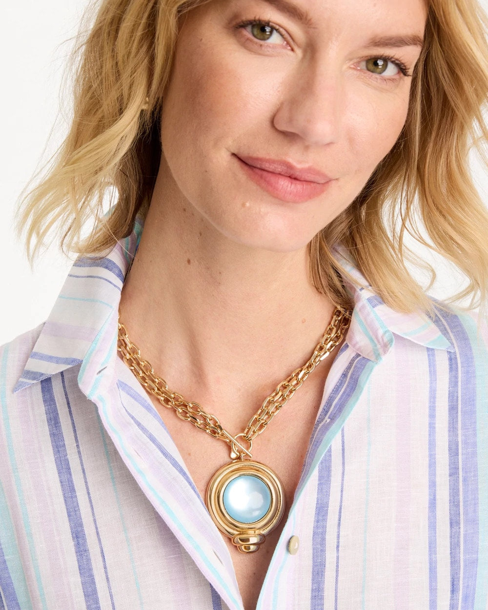 Aqua Twice As Nice Aqua Pendant Necklace