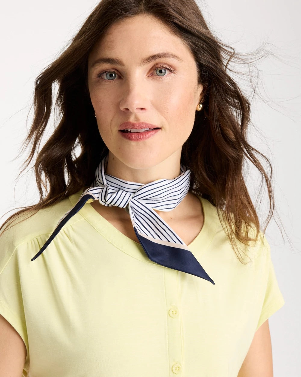 Golden Haze Striped Skinny Scarf