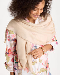 Neutral Lurex Oblong Scarf