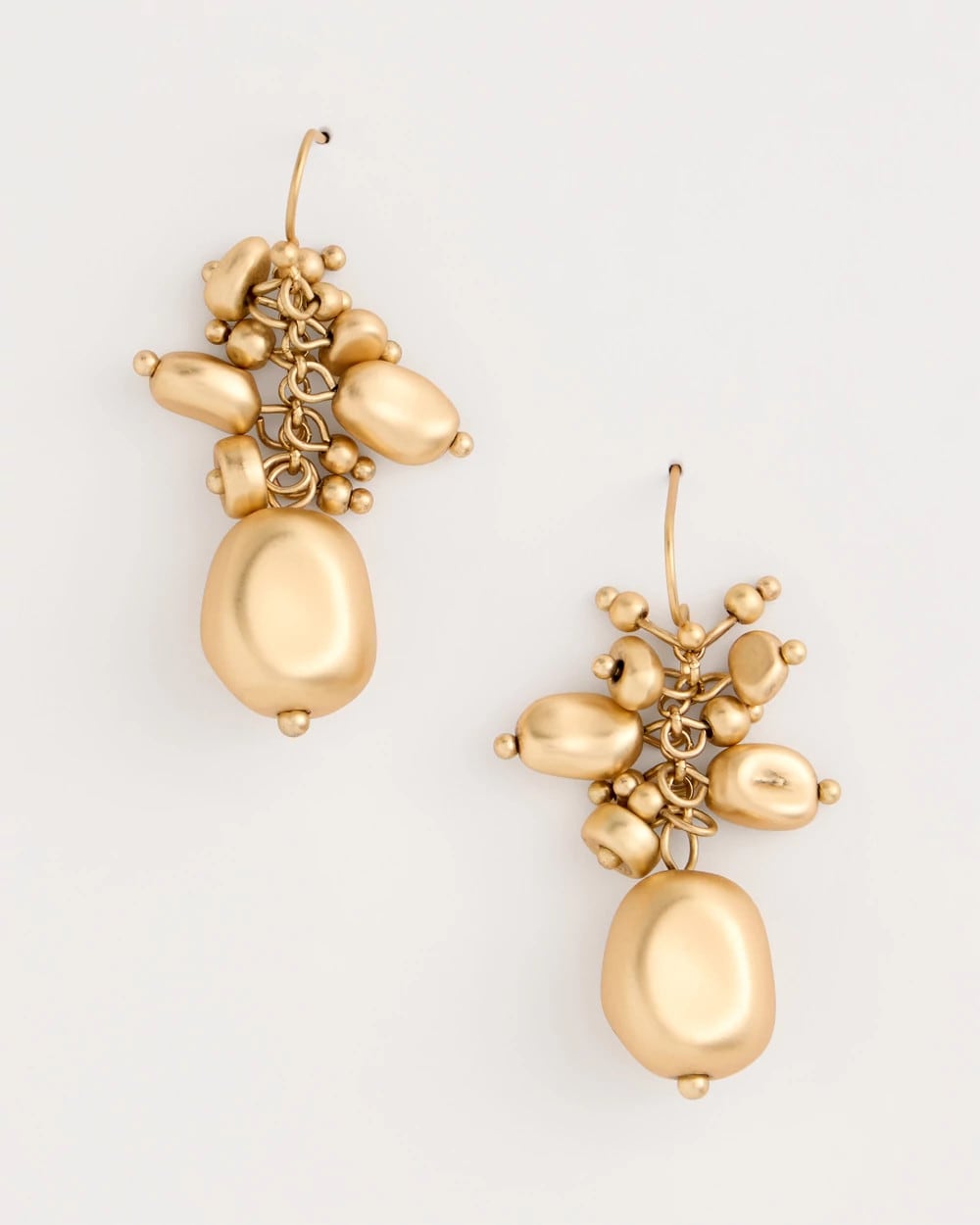 Gold Goldtone Cluster Earrings