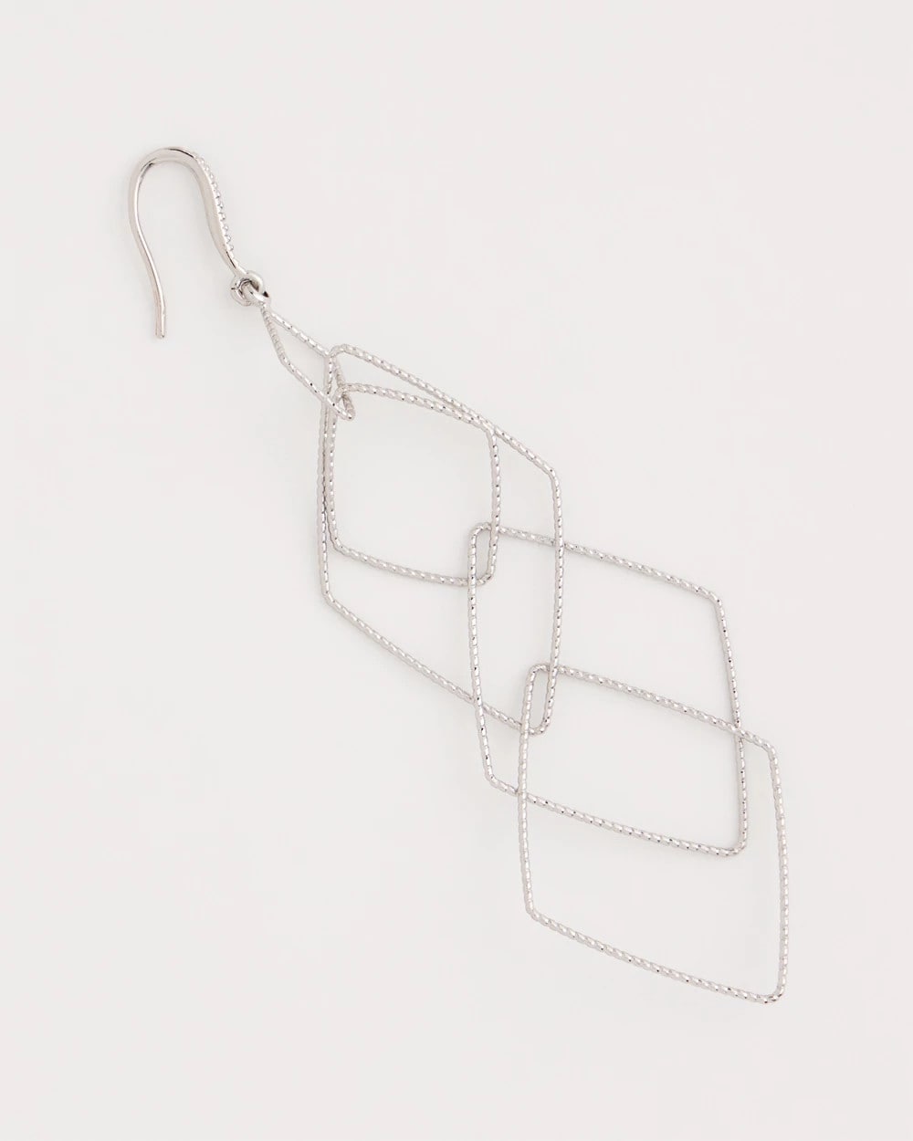 Silver Geo Linear Drop Earrings