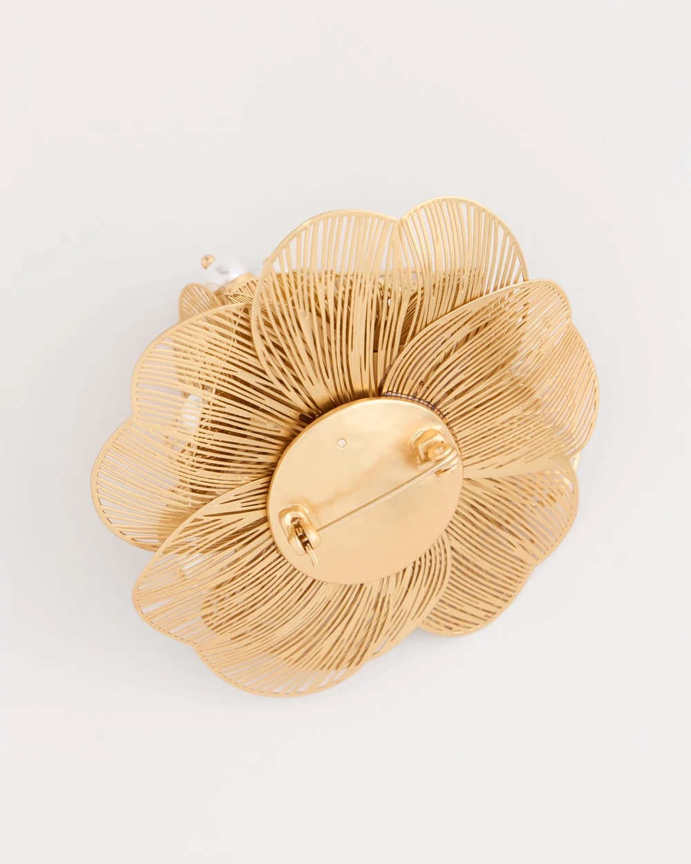 Gold Filigree Flower Brooch