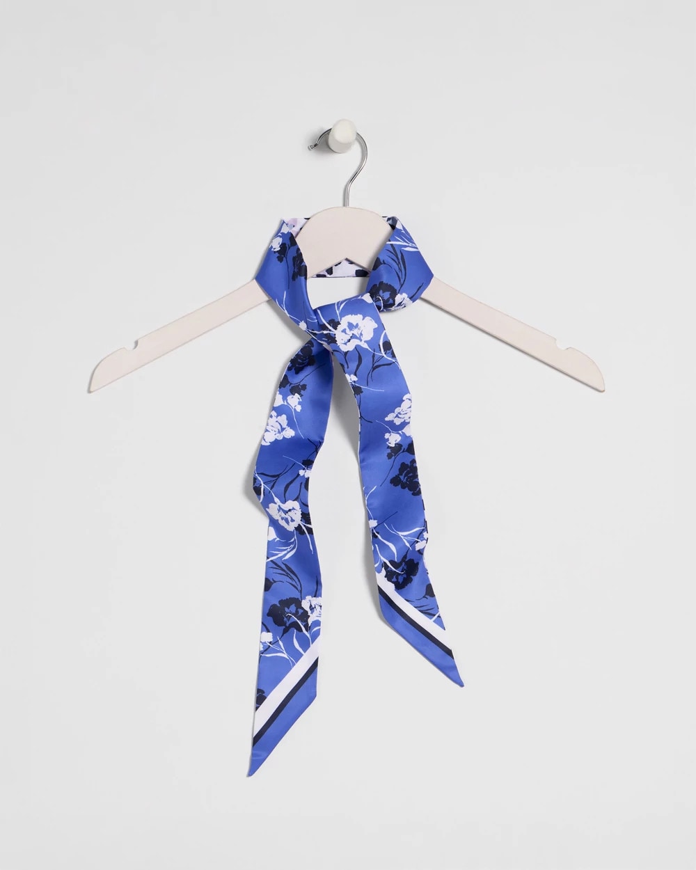 Amparo Blue Dutch Floral Polka-Dot Skinny Scarf