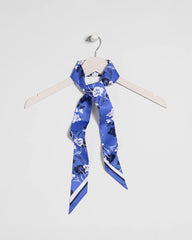 Amparo Blue Dutch Floral Polka-Dot Skinny Scarf