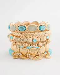 Light Blue Quartz Stone Small Stretch Bracelet