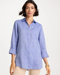 Indigo No Iron™ Linen Tunic