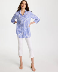 Blue Orchid No Iron™ Printed Linen Tunic