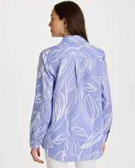 Blue Orchid No Iron™ Printed Linen Tunic