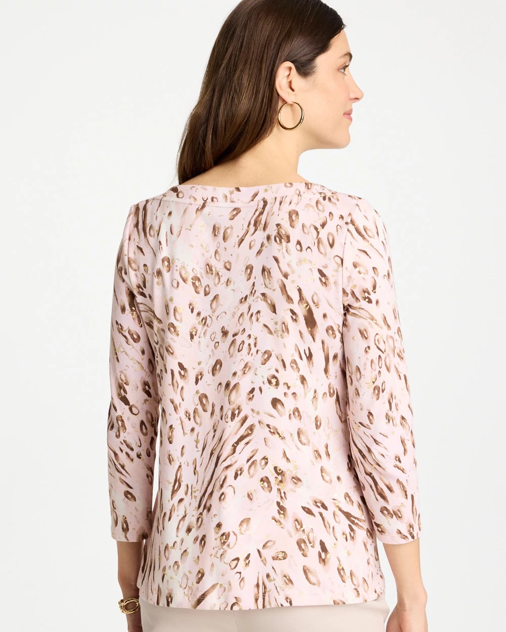 Alabaster Animal Foiled Pima 3/4 Sleeve Tee