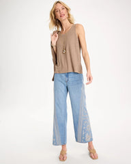 Topaz Smoke Linen Tank