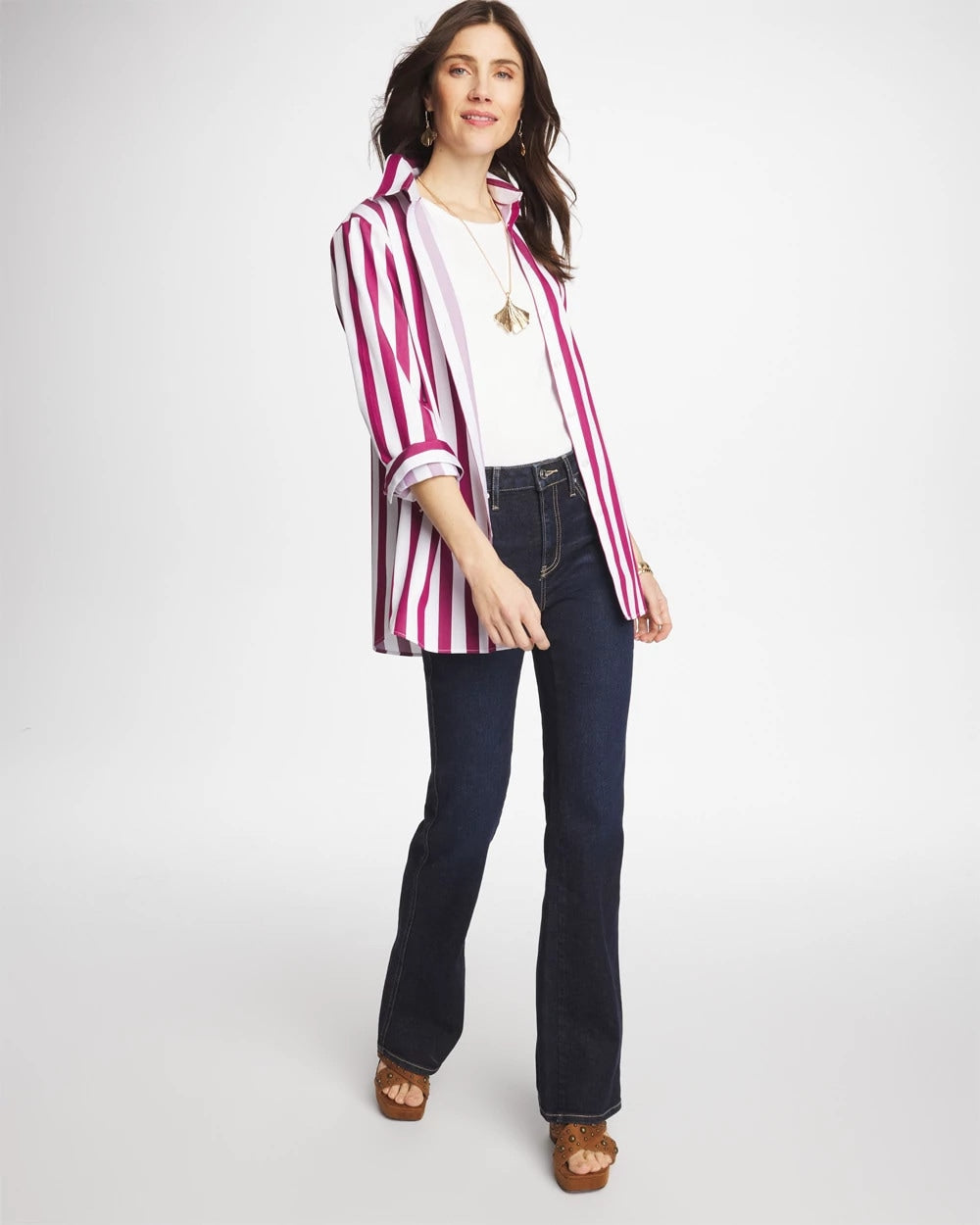 Gladiolus No Iron™ Stretch Striped Shirt