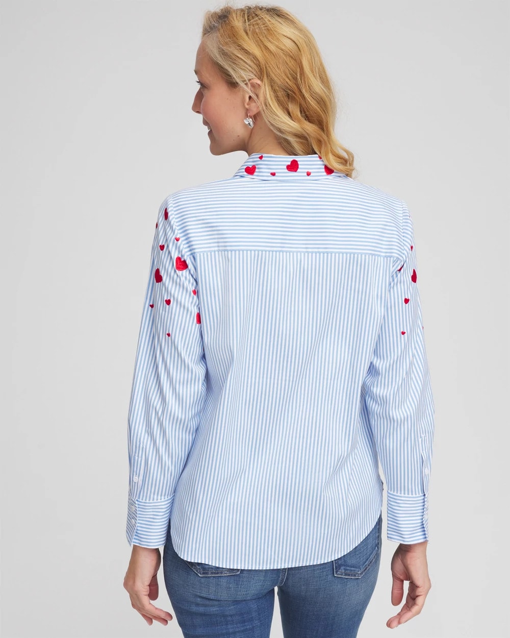 Tidal Blue V-Day Striped Poplin Shirt
