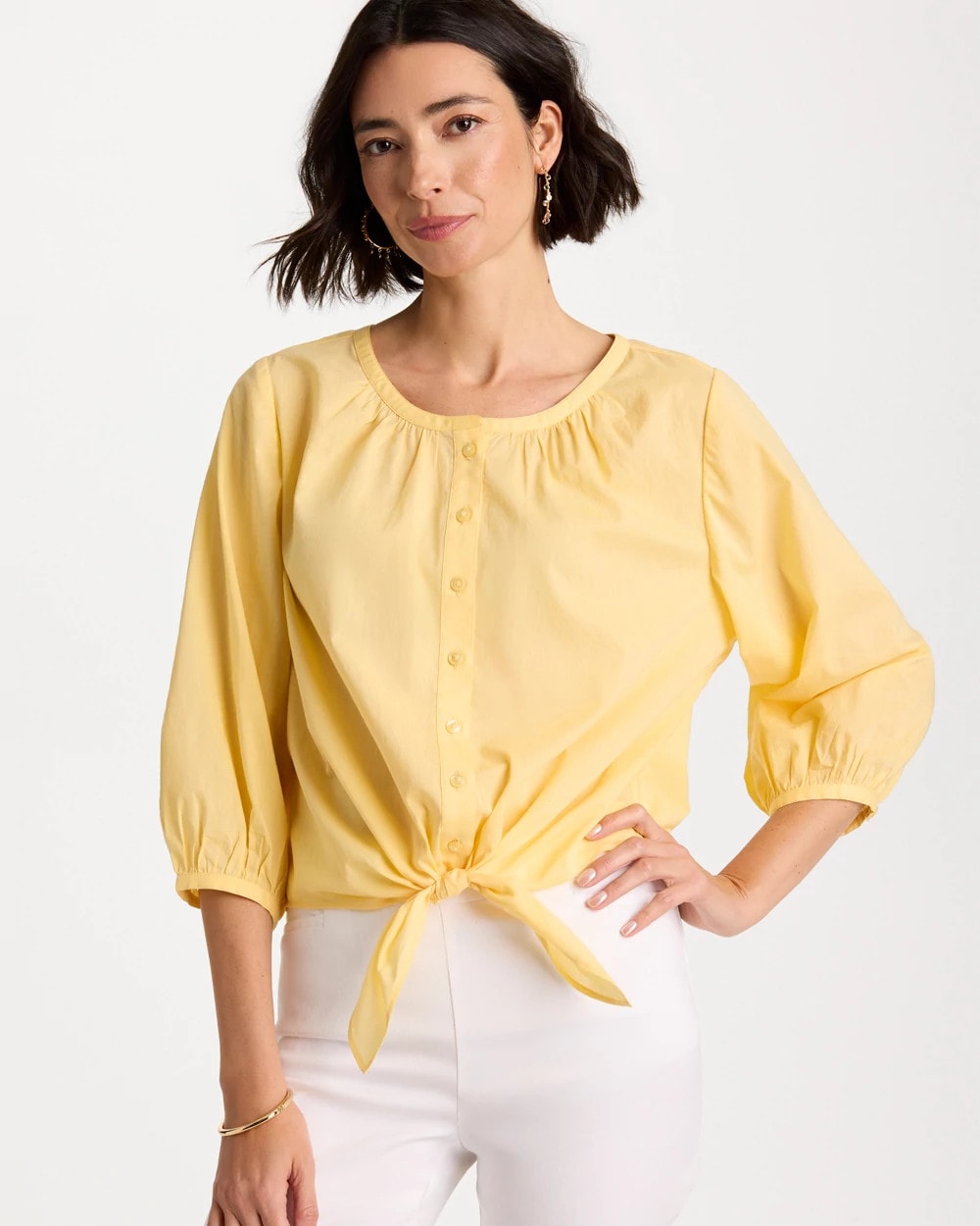 Golden Haze Tie-Front Top