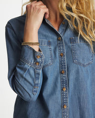 Allegro Indigo Classic Collared Tencel Shirt