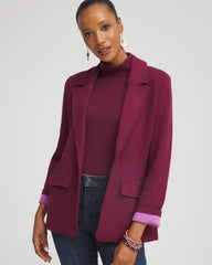 Deep Chianti Single-Breasted Sweater Blazer