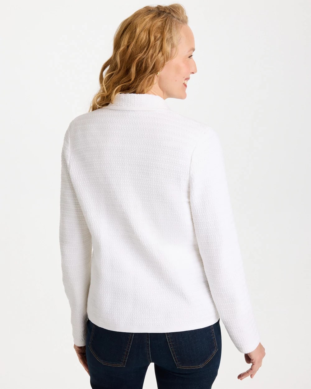 Alabaster Textured Stitch Detail Cardigan