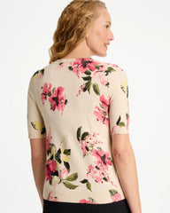 Hot Honeysuckle Ella Crewneck Floral Pullover Sweater