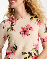 Hot Honeysuckle Ella Crewneck Floral Pullover Sweater