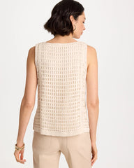 Neutral Crochet Sequin Tank