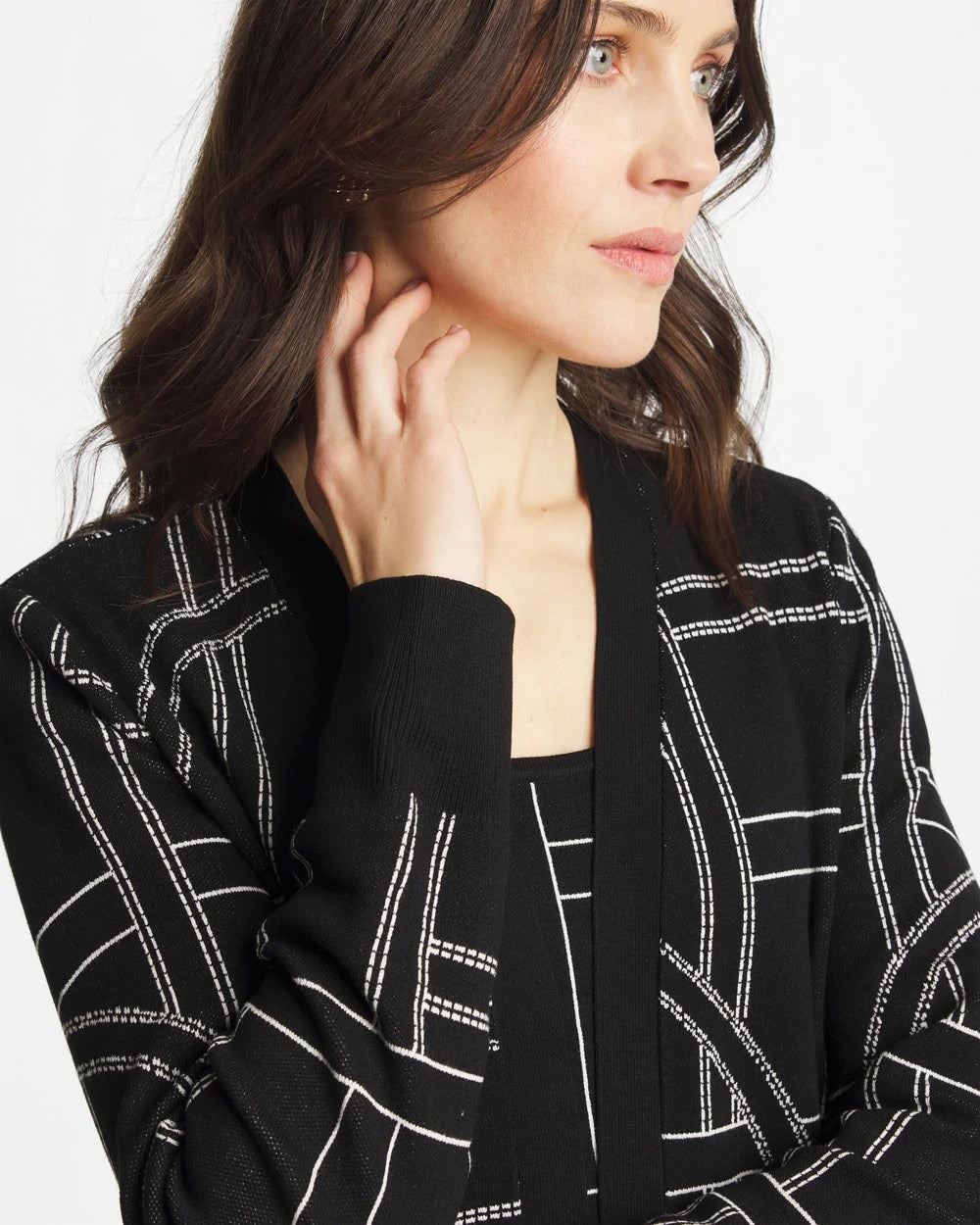 Black Ella Graphic Cardigan