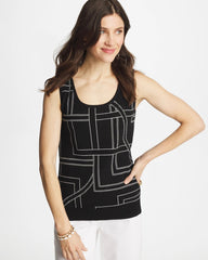 Black Ella Graphic Scoopneck Tank