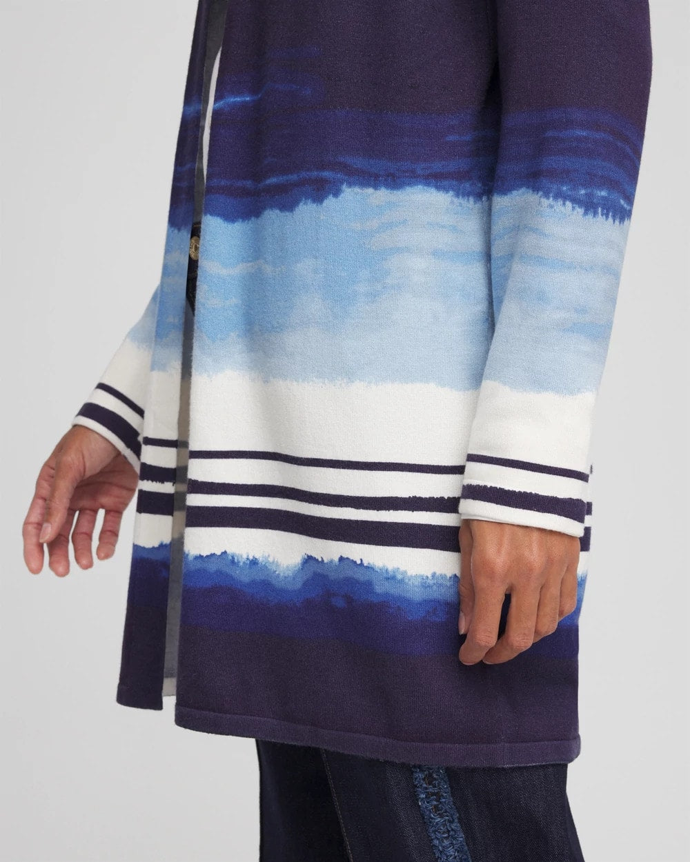 Passport Blue Stripe Ombre Duster Cardigan