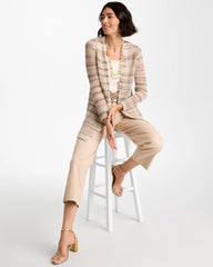 Cattail Brown Pointelle Metallic Cardigan