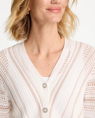 Alabaster Striped Stitchy Cardigan