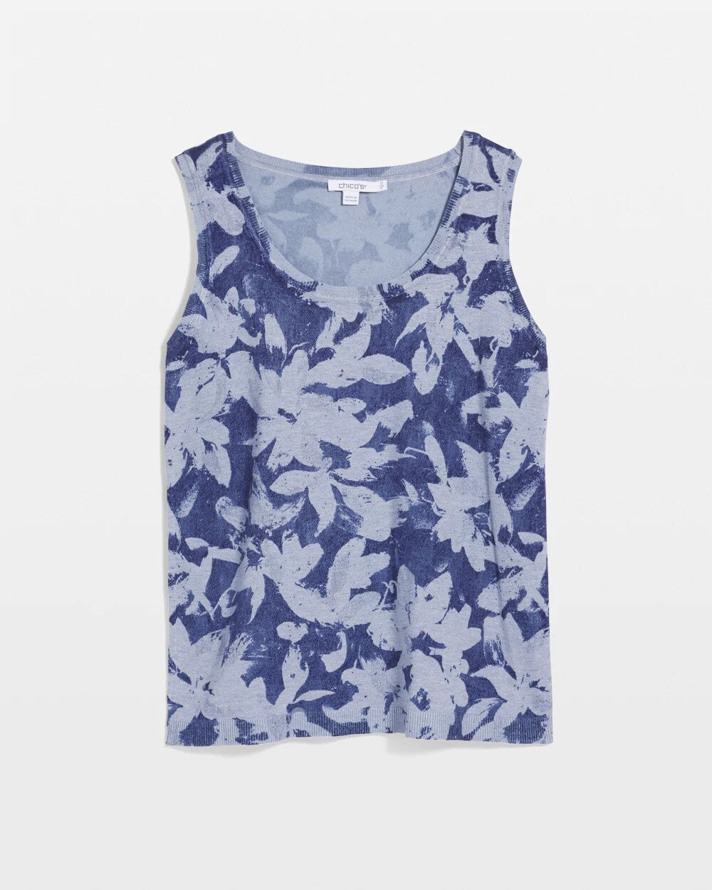 Blue Ella Floral Scoopneck Tank