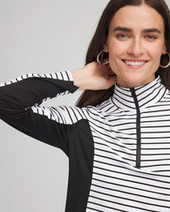 Black Zenergy® UPF Striped Block Half Zip