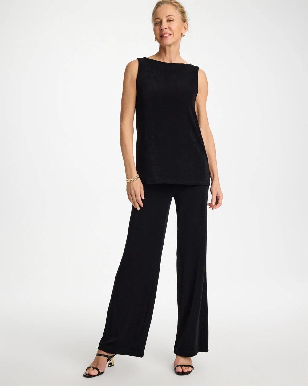 Travelers Black Petite Travelers™ Wide-Leg Pocket Pants