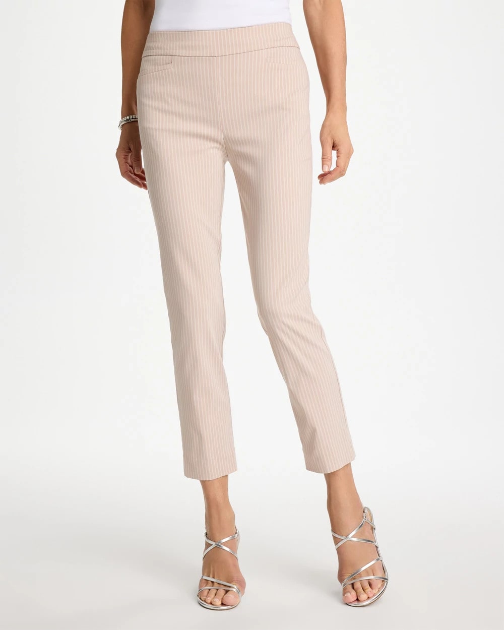 Neutral Brigitte™ Slim Twill Stripe Neutral Crop