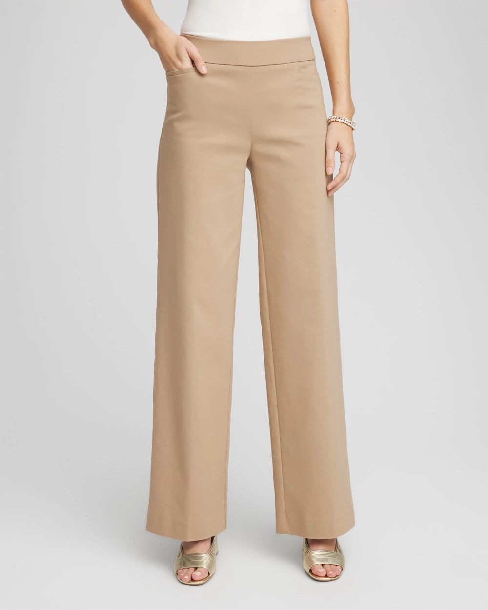 Cattail Brown Brigitte™ Slim Wide-Leg Pants