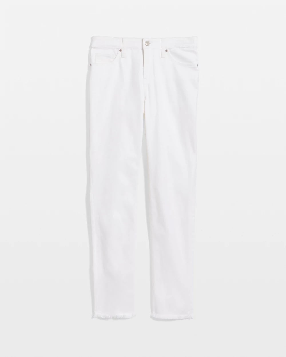 Alabaster No-Stain Girlfriend Frayed Ankle Jeans