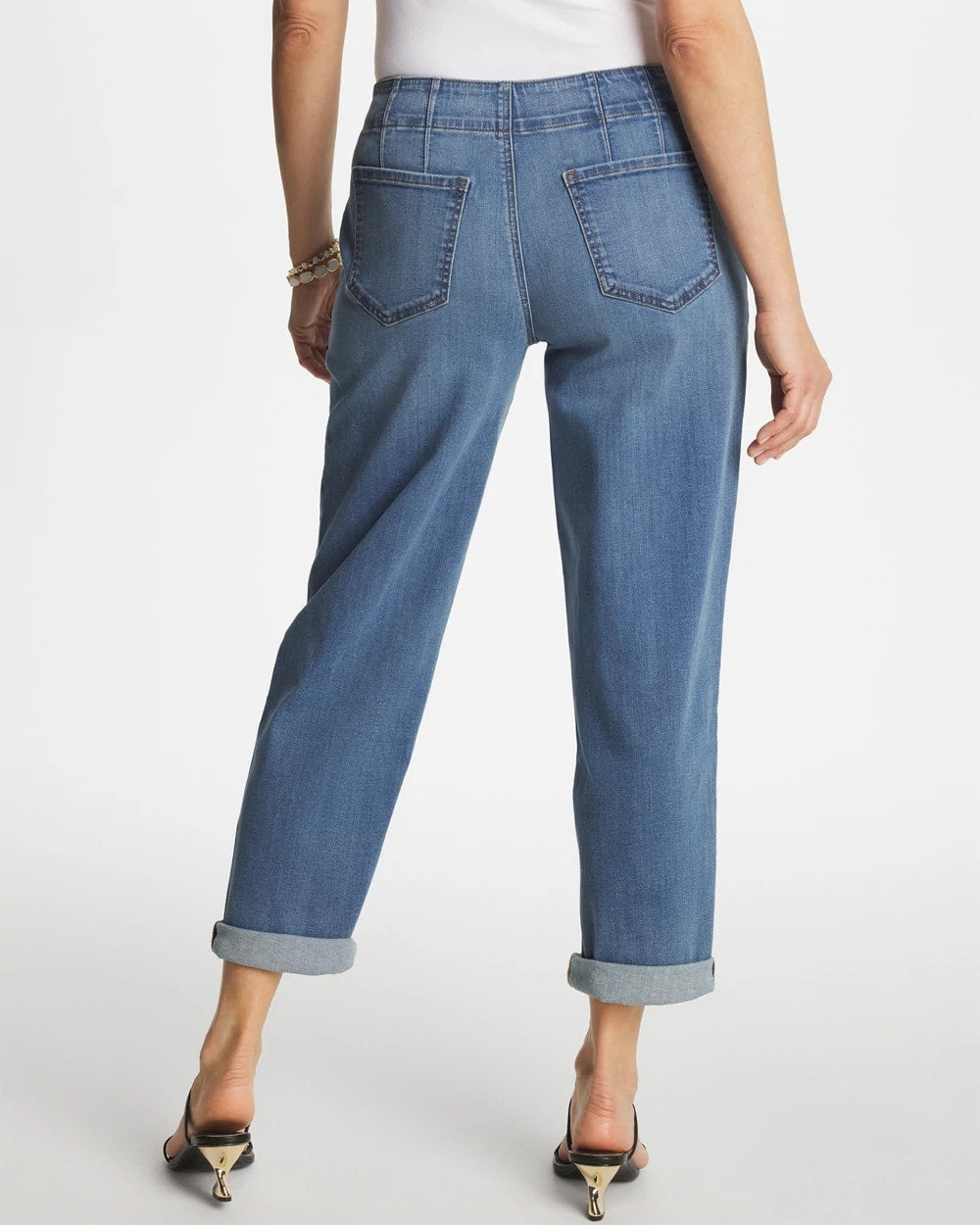 Bailey Indigo Pull-On Boyfriend Cropped Jeans